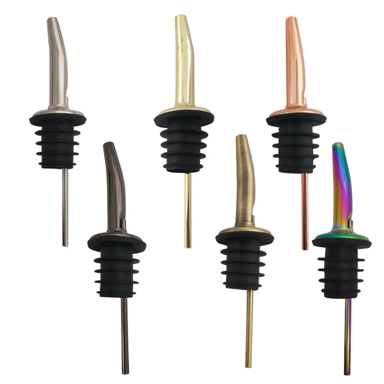 Factory suppliers Stainless Steel Liquor Pourers for Alcohol Tapered Spout Liquor Bottle Pourers