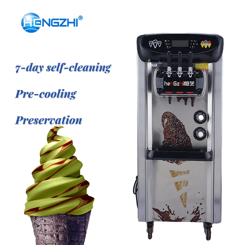 HENGZHI Automatic Vertical Ice Maker 7-day self-cleaning Soft Serve Ice Cream Machine