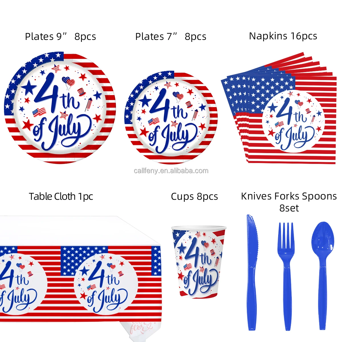 4th of July plates us independence day american independence day party decoration