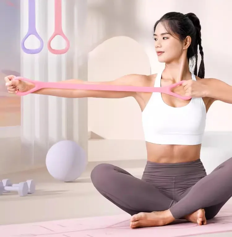 Gym Home Fitness Expander TPE Figure 8 Resistance Band For Yoga Exercise