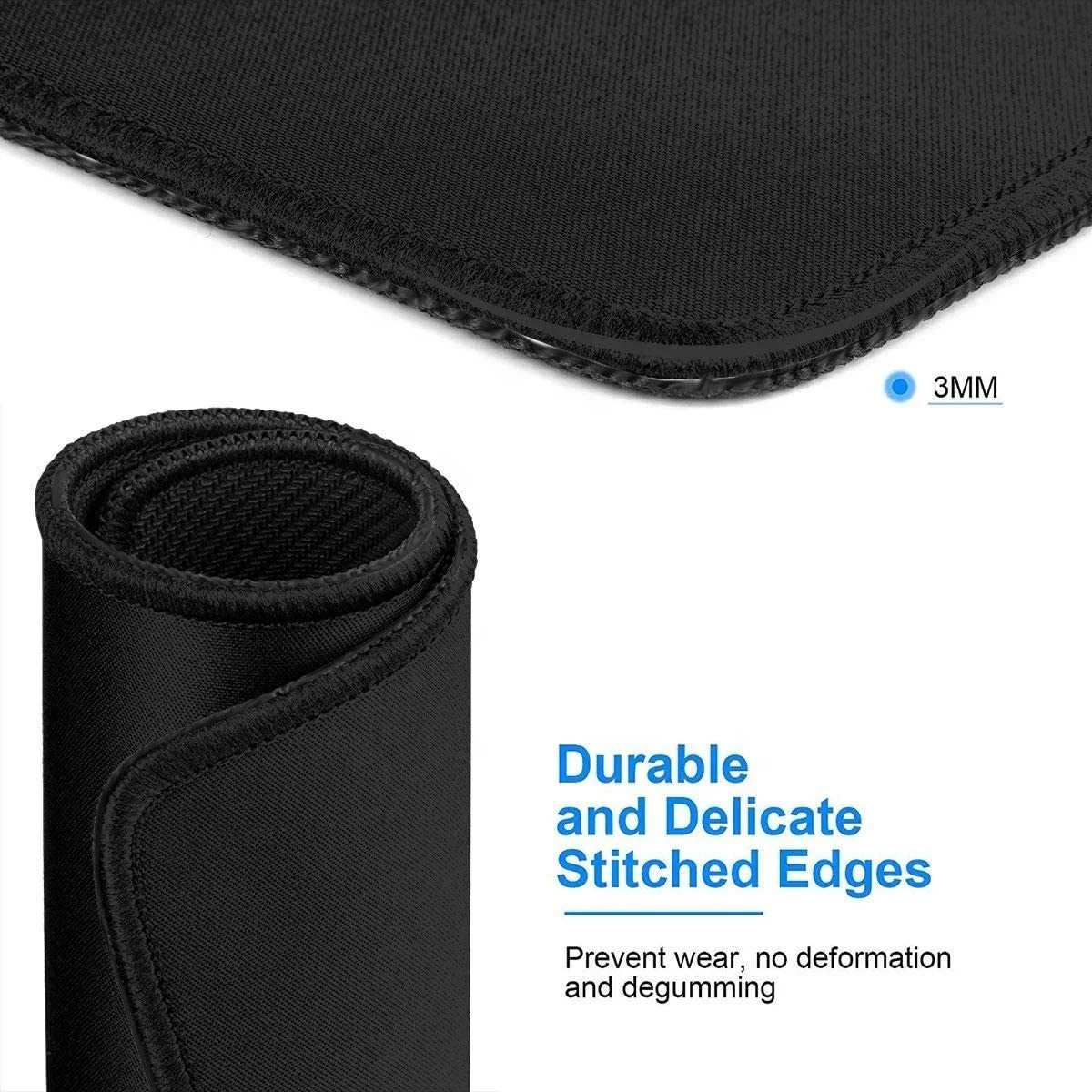 Нескользящий Резиновый базовый сшитый края маленький черный игровой коврик для мыши для дома и офиса