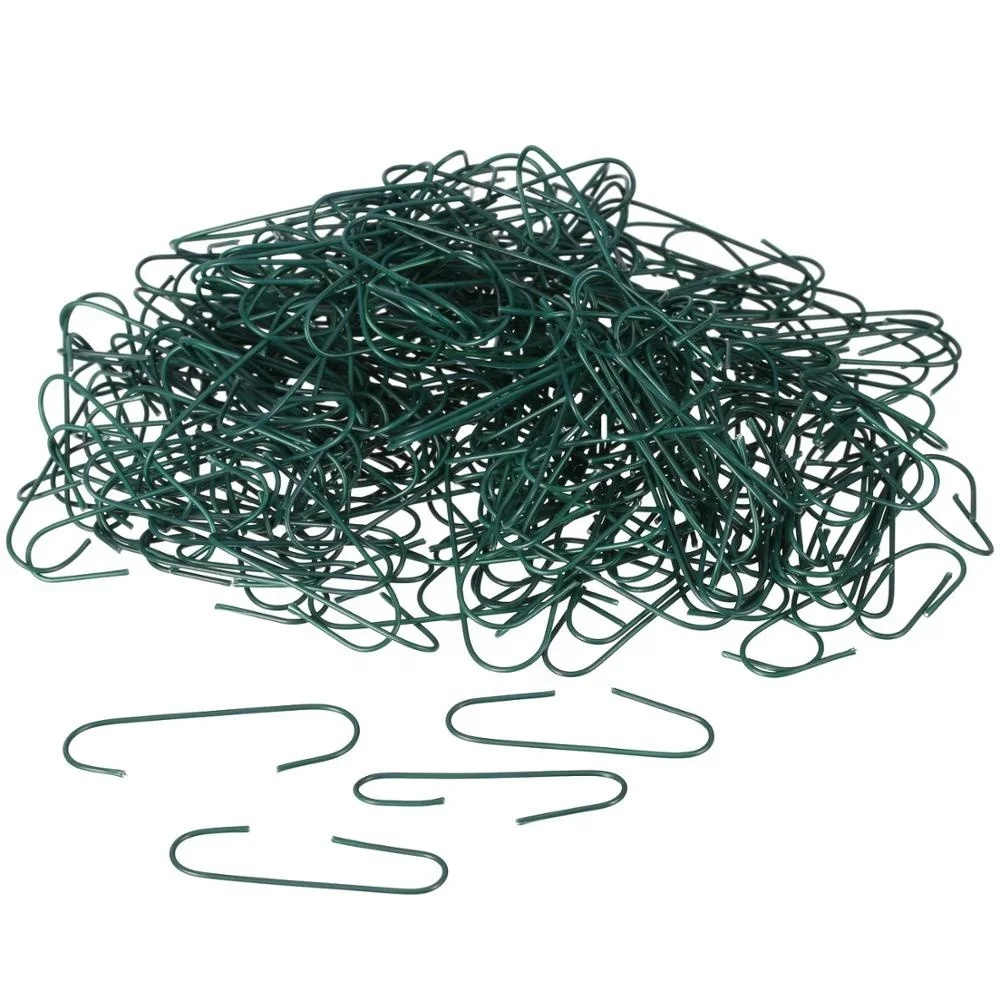 
100pcs 1.4'/2.5' Christmas Tree Baubles Ball Metal Hooks Xmas Decoration Ornament Hangers, Green 