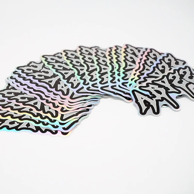 high quality waterproof die cut vinyl stickers label custom reflective holographic material stickers making
