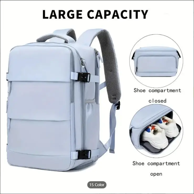 large capacity travel backpack with shoe compartment,lightweight laptop daypack with charging port,fashion travel computer bag