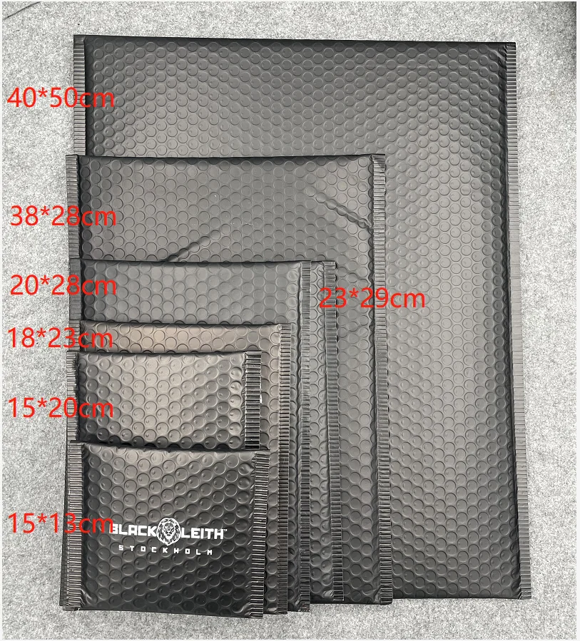 Горячая Распродажа, матовая черная алюминиевая фольга, металлик, самозапечатывающиеся, Пузырьковые пакеты для отправки почтовых отправлений с логотипом 4*8