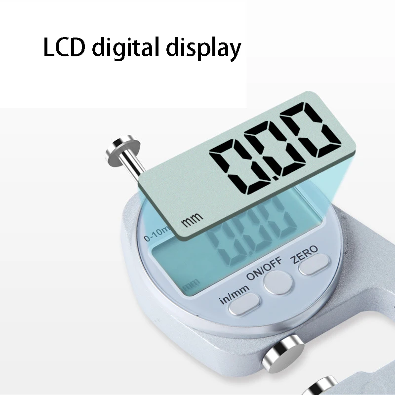 New Mini Digital Display Thickness Gauge High-precision Thickness Gauge for Measuring Paper Leather Sponge flat head