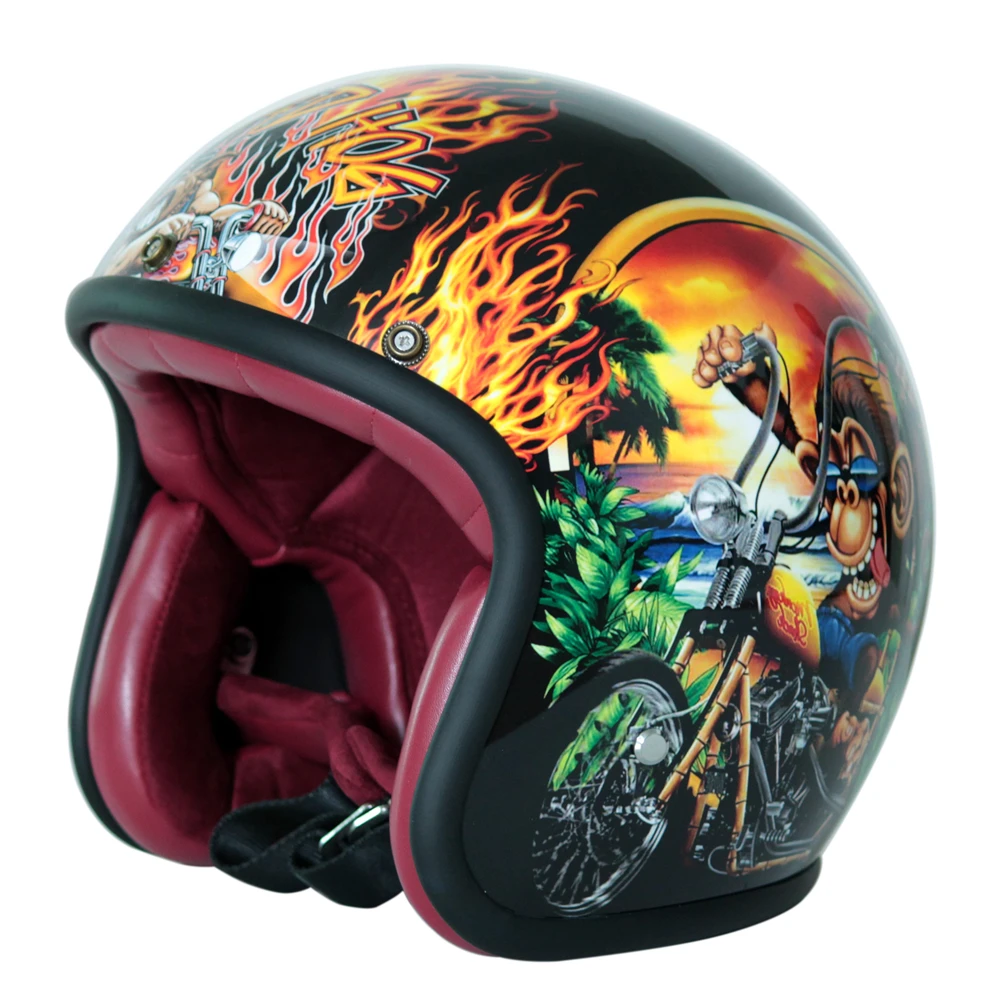 Vintage Open Face Motorcycle Helmet High Quality Motorbike  Chopper Style Retro Helmets Moto Capacete Scooter Helmets DOT