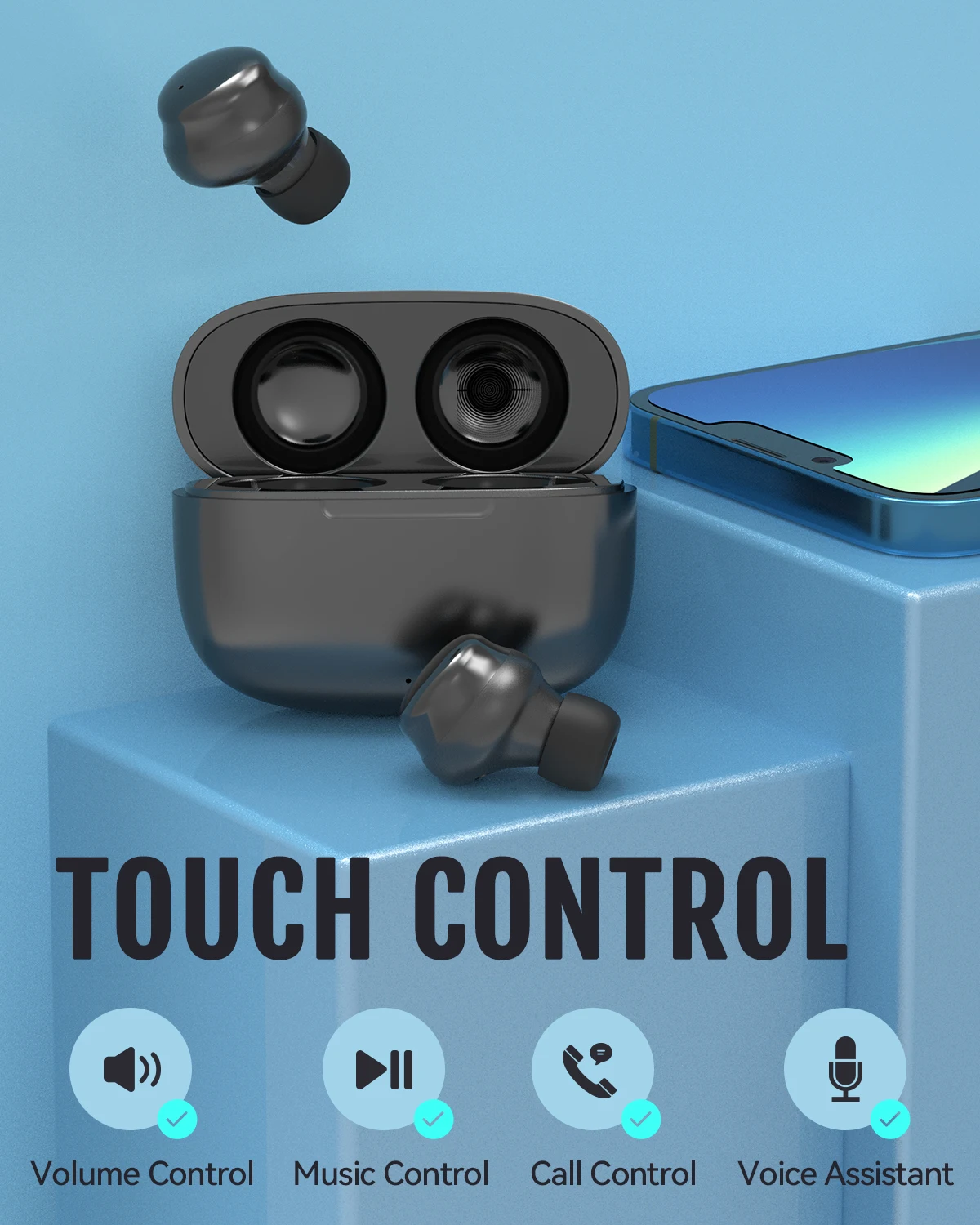 Customized Oem Portable In Ear Wholesale  Wireless earphone headphone blue tooth earphones headsets