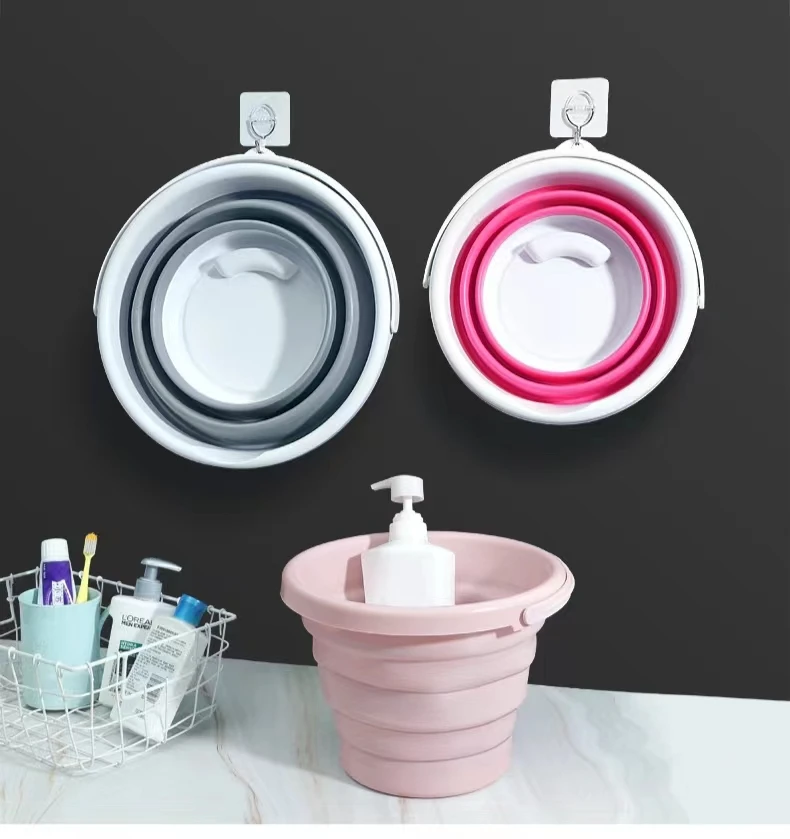 Portable Folding Bucket Silicone Plastic Car Children Fishing Travel Home Multifunctional