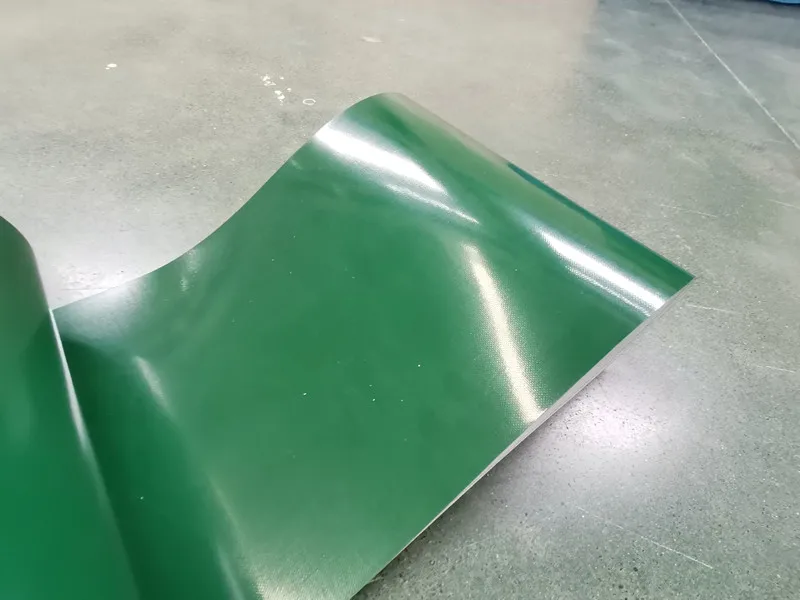 1200mm flat pvc green conveyor belt manufacturer for automatic packing machine and for chicken feeds processing