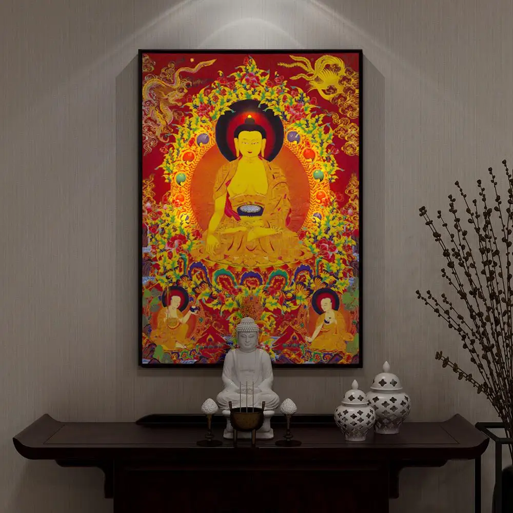 light up led canvas print painting home goods wall art of India buddha portrait