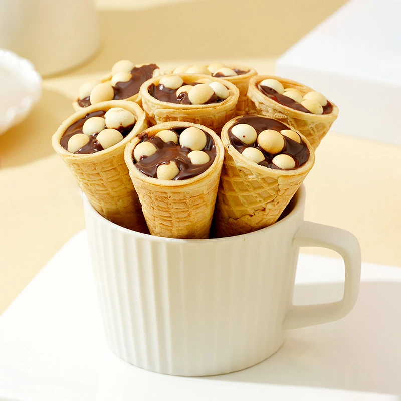 Mangehuafu 76g Chocolate Malt Cocoa Flavor Biscuits Crisp Cone Cookies For Kids Sweet Delicious Snack Manufacturer Supplier