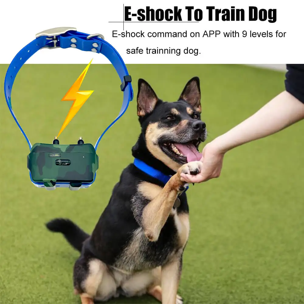 ICAR Dog GPS Tracker Waterproof 2000mah Electronic Collar with E-shock Function for Medium Large Dog Outdoor Hunting Locator