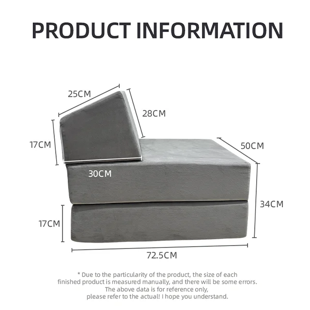 Factory High Quality Convertible Folding Sofa Bed Washable High Density Foam Anti-Slip Living Room Chairs Furniture Sofa