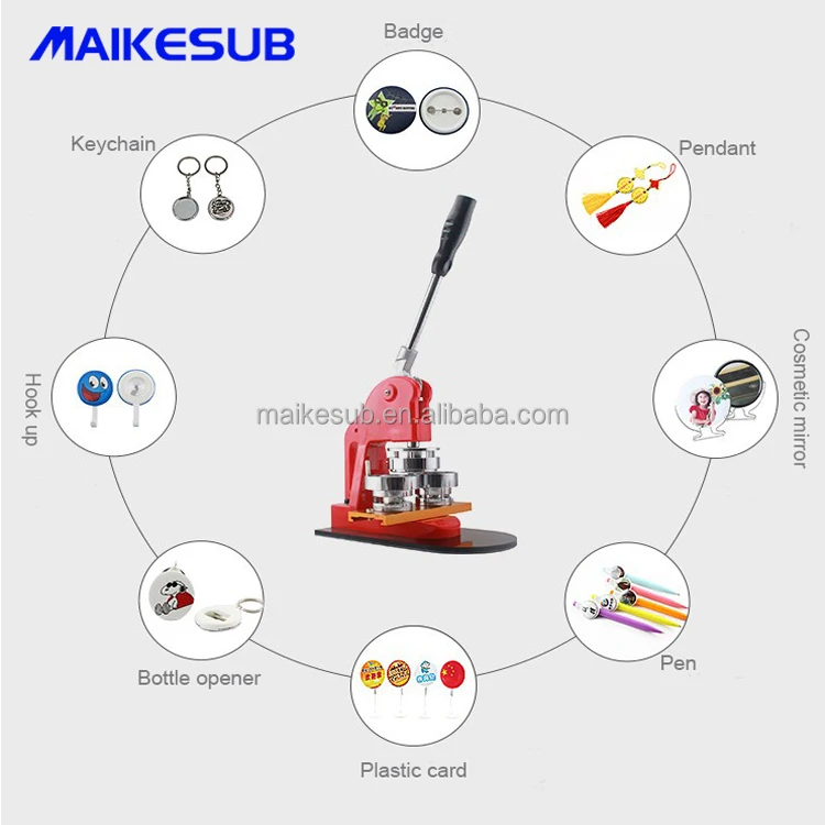Button Maker Badge Press Machine +mould 44mm 58mm 75mm
