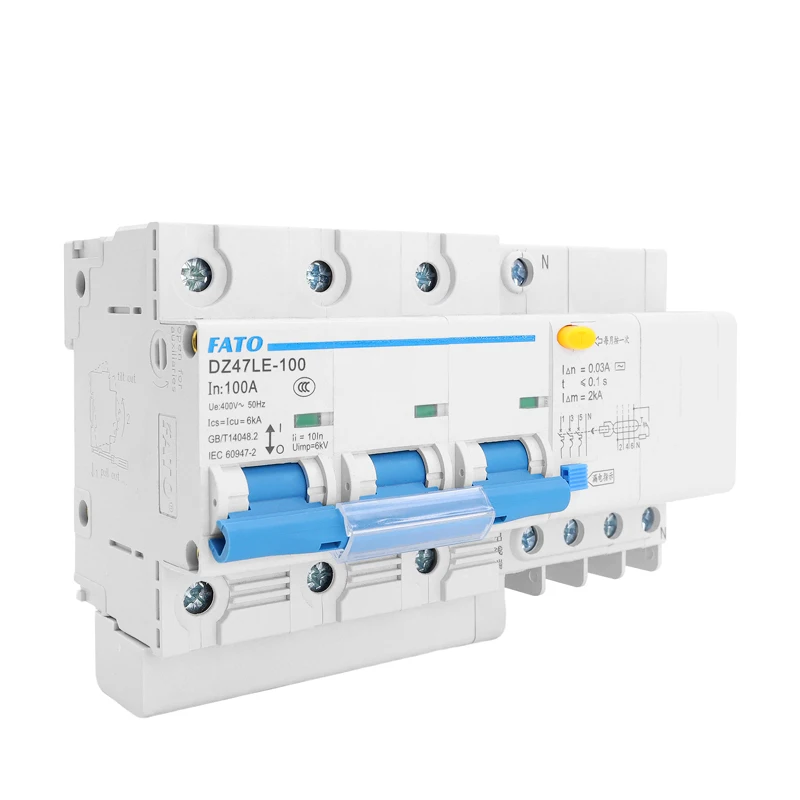 FATO Earth Leakage Circuit Breaker High current 63A 80A 100A 230V 400V AC 3Poles