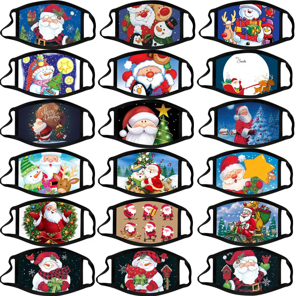 2020 hot sell fashion reusable cute cloth  cotton happy new year mask custom ski mask sublimation mask