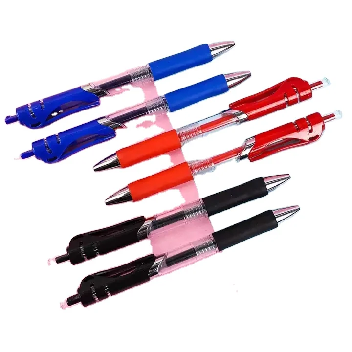 High Quality Custom Pink and Rose Gold 0.5 mm Black Refill Press Action  Ballpoint Pens