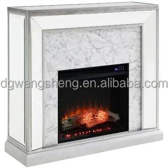 modern decorative white electric fireplace with led light with remote