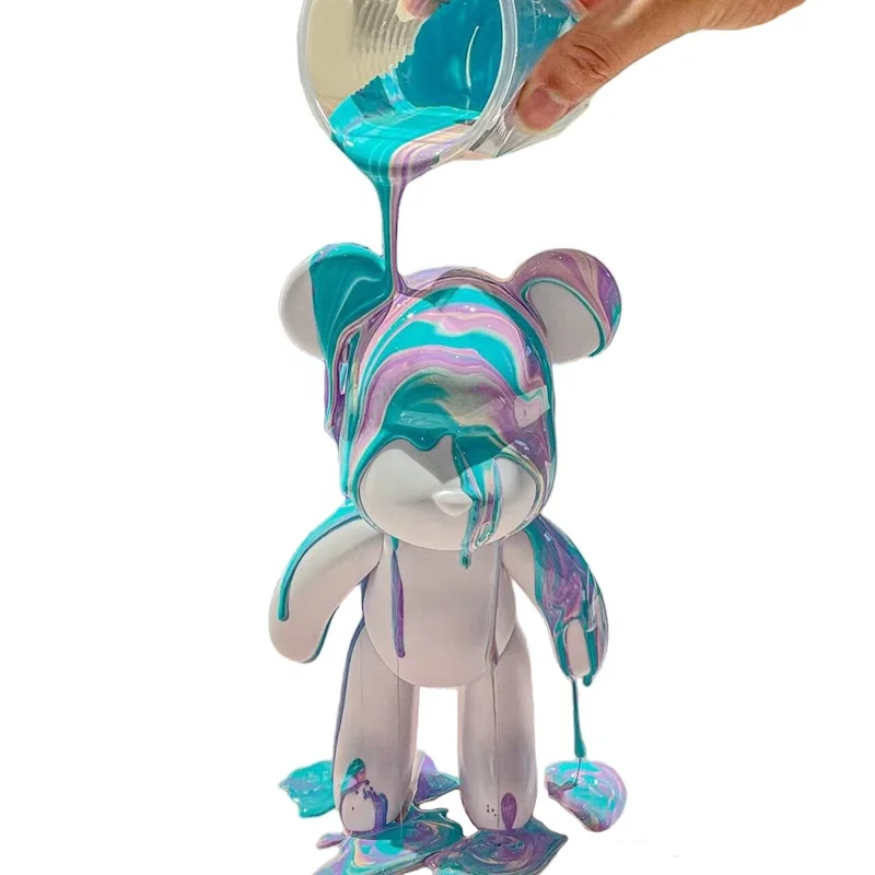 18 cm23 cm33 cm53 cm74 cm100cm Fluid violent bear white bear for fluid painting  high matte surface DIY fluid bear