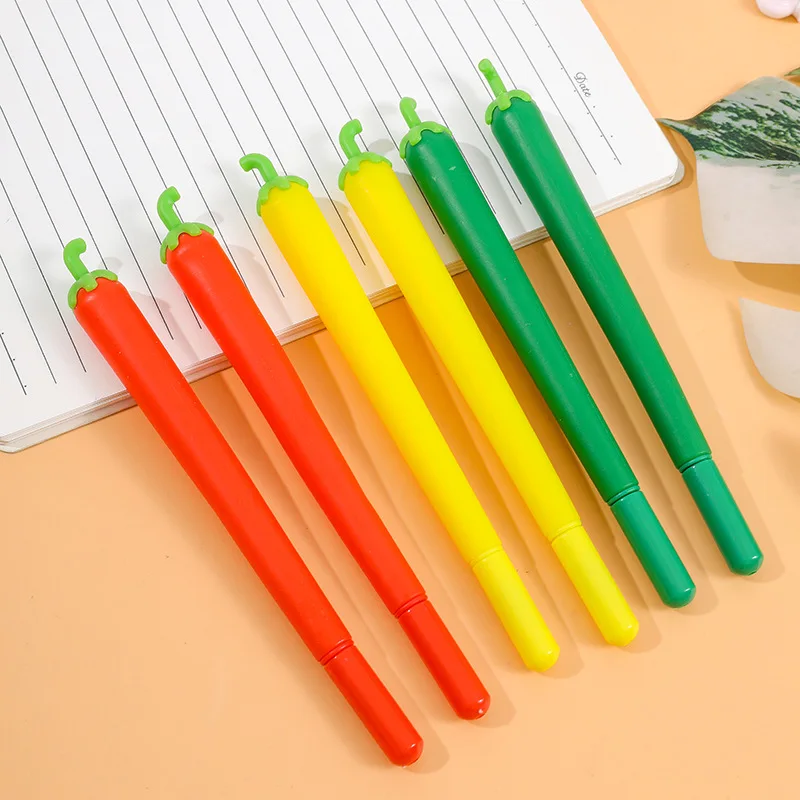 Promotional stationery cute kawaii Silicone Novelty Vegetablegel Capsicum Gel Pens Wholesale