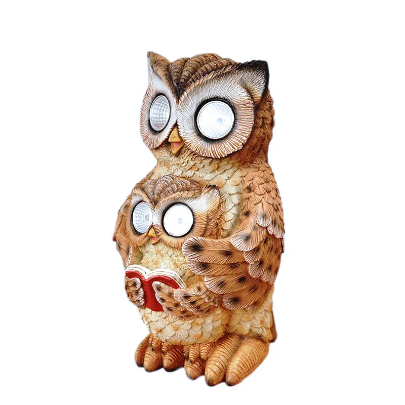 solar garden lights outdoor decorative owl night light courtyard garden animal sculpture landscape decorative resin ornaments