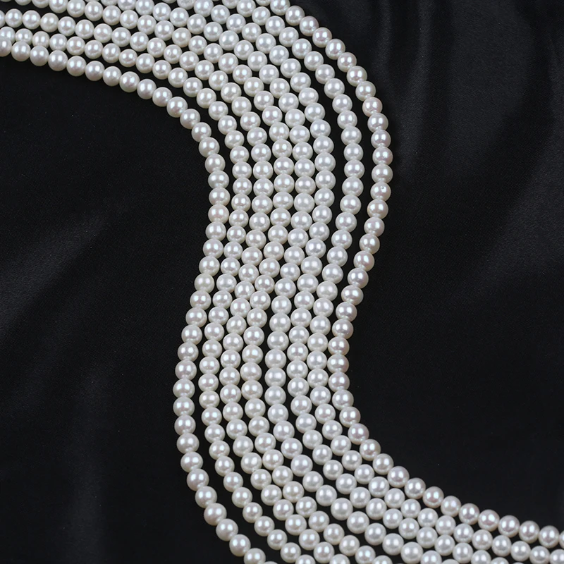 Оптовая Продажа с фабрики хорошее качество 5-5 5 мм Классический круглый натуральный жемчуг белый пресноводный
