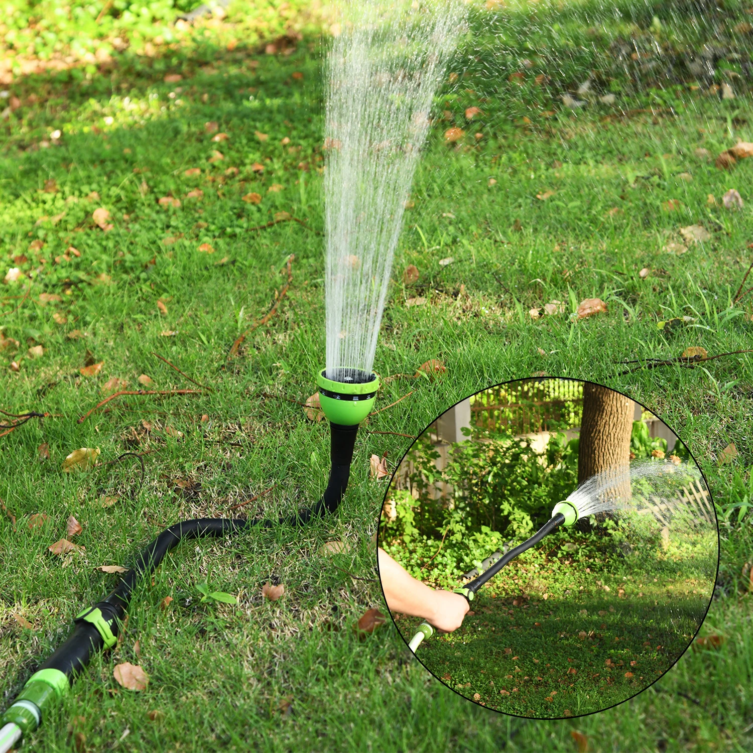 Winslow & Ross 2 in 1 Gardening Water Lance Sprinkler 10 Pattern Flow Control Long Handle Water Spray Gun