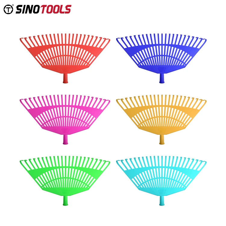 Plastic rake tine lightweight 23 teeth garden hand without handle leaf rake tools