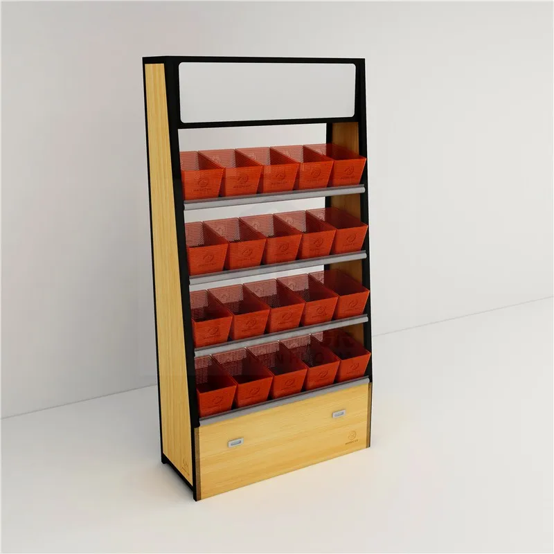 Wholesale shelves wood supermarket customized high-end cosmetics shelves