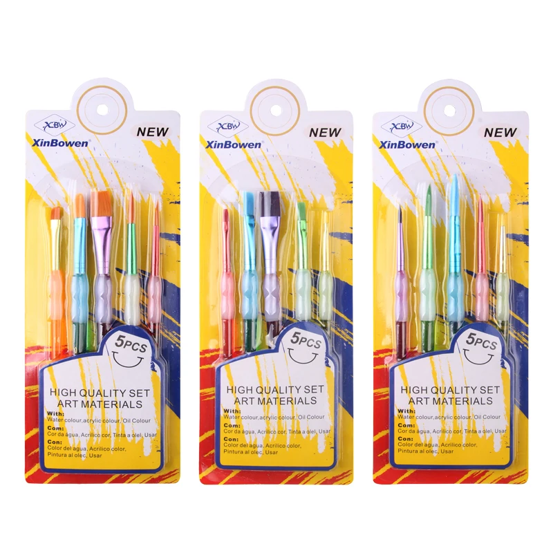 XinBowen Factory wholesale nylon color rod set for acrylic watercolor painting artist brush set for Kids