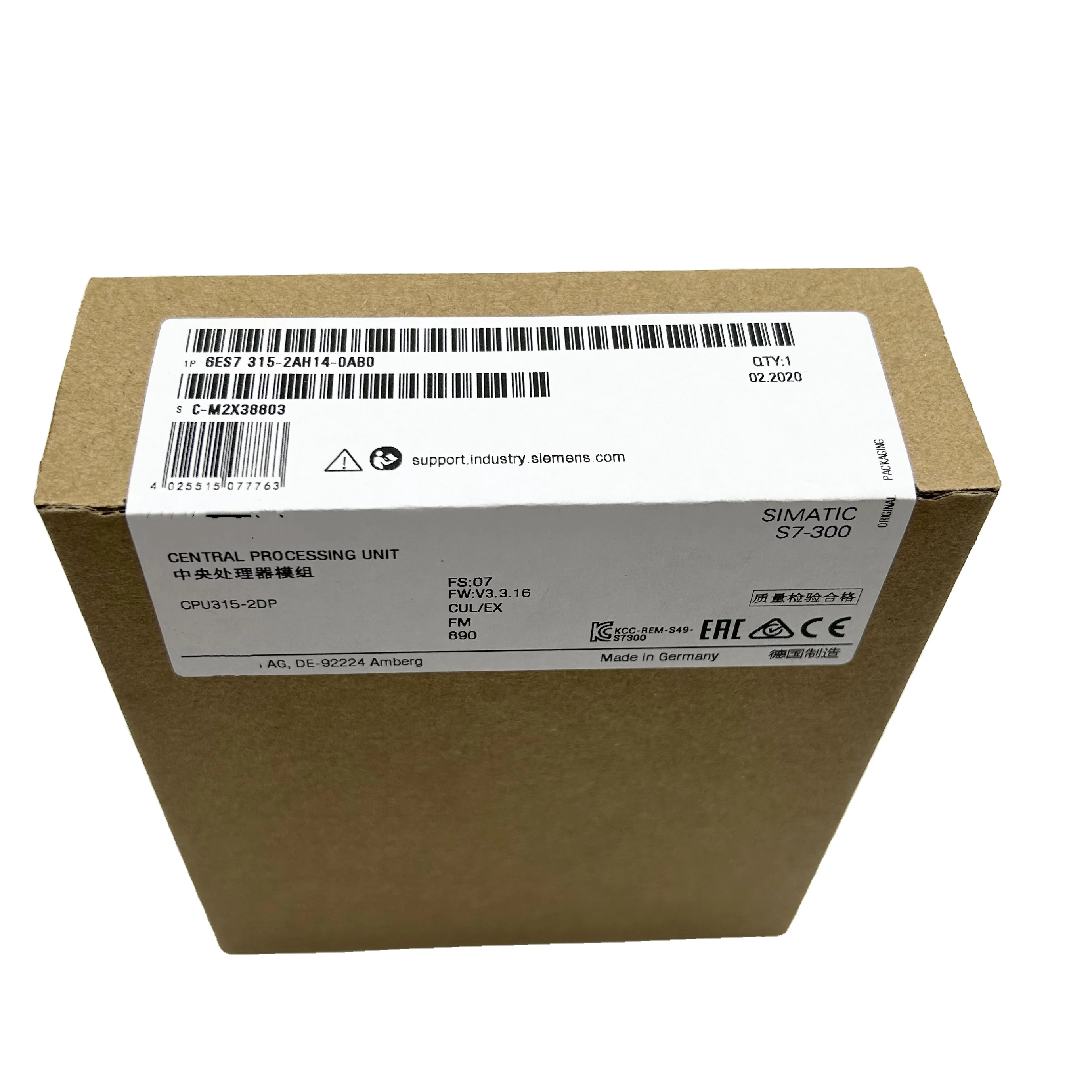 Original spot CPU central processing unit 6ES7315-2AH14-0AB0