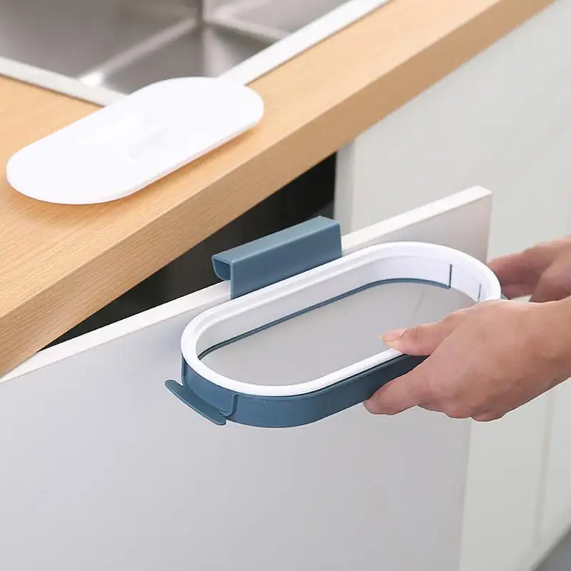 New Garbage Bag Holder Kitchen Cabinet Door Basket Hanging Trash Can Waste Bin Garbage Rack Tool Storage Holders Trash Racks