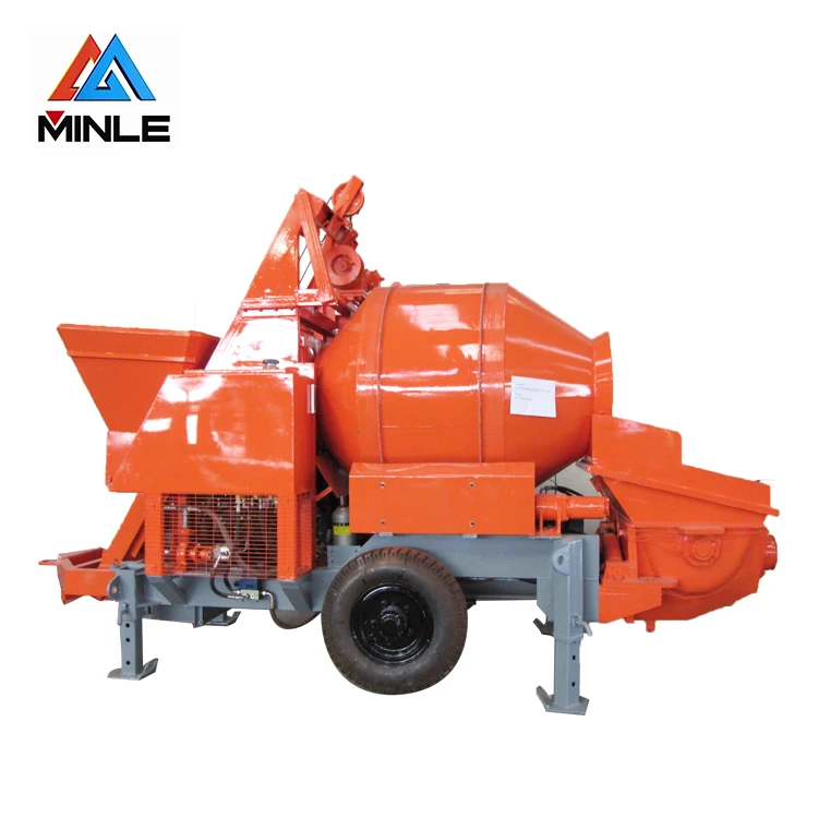 MINLE Factory Supplier Stationary Pump Concrete Mixer/ Small Diesel Concrete Mixer With  Pump Machine 2023 Hot Sale