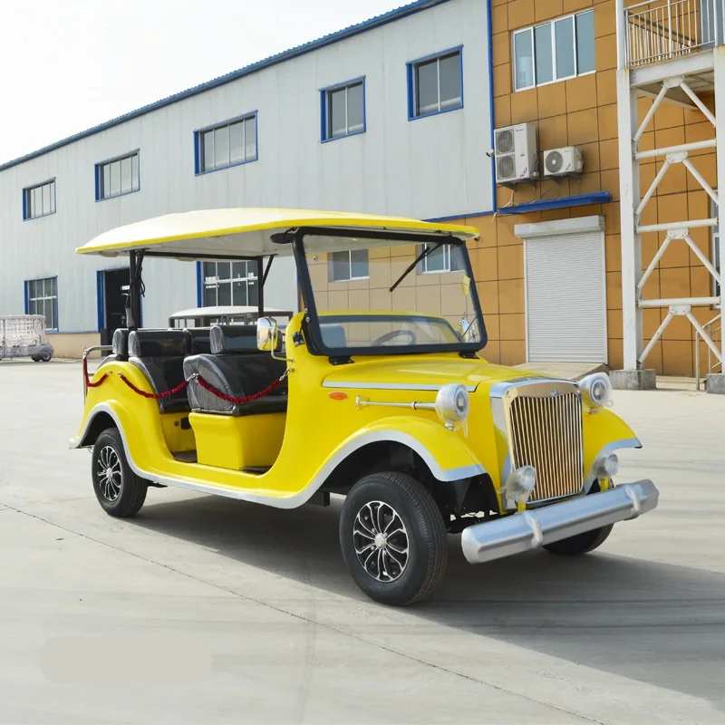 High quality custom buggy sightseeing bus 2+1rows electric vintage car discount price wedding retro golf cart for sale