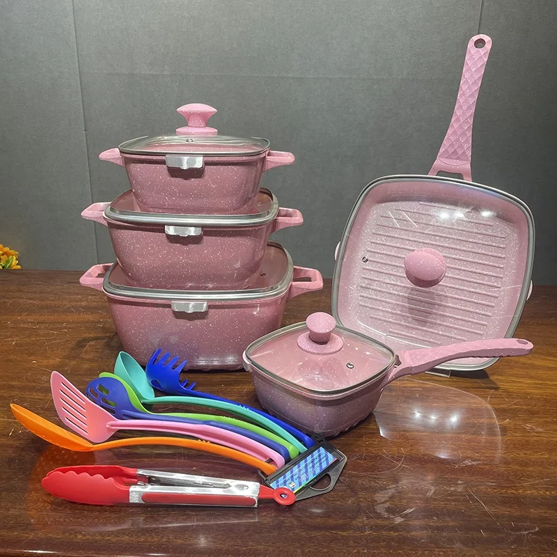 Large Cook Pans Cast Aluminum Kitchen Colorful Non Stick Cooking Pans And Pots For Sale