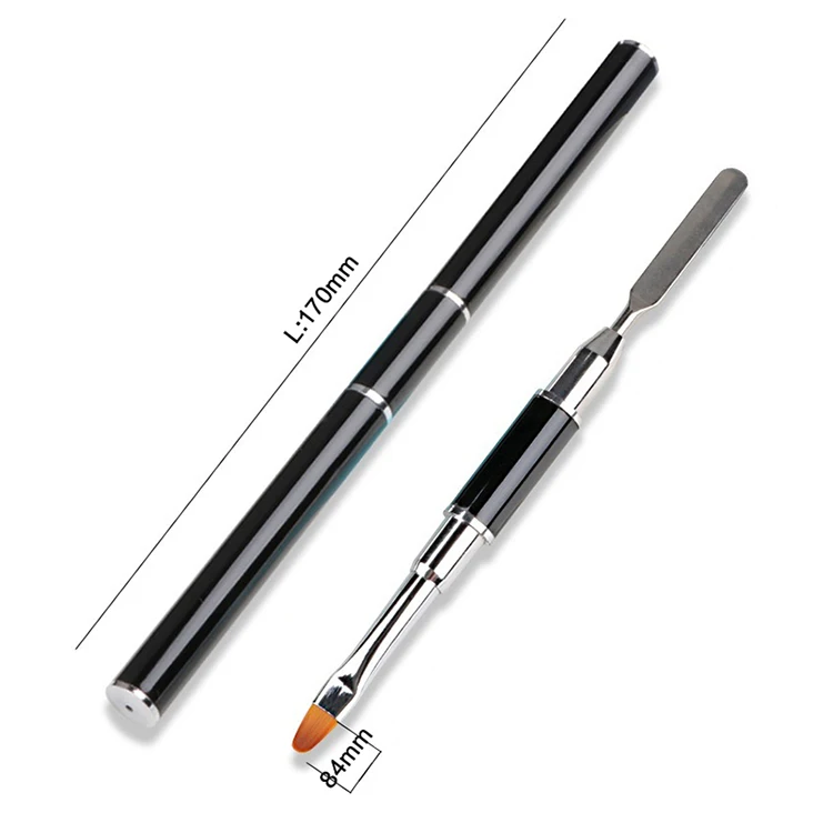 High Quality Multi Functional Kolinsky Nail Brush Double Head Aluminium Tube Kolinsky Nail Brushes Wholesale