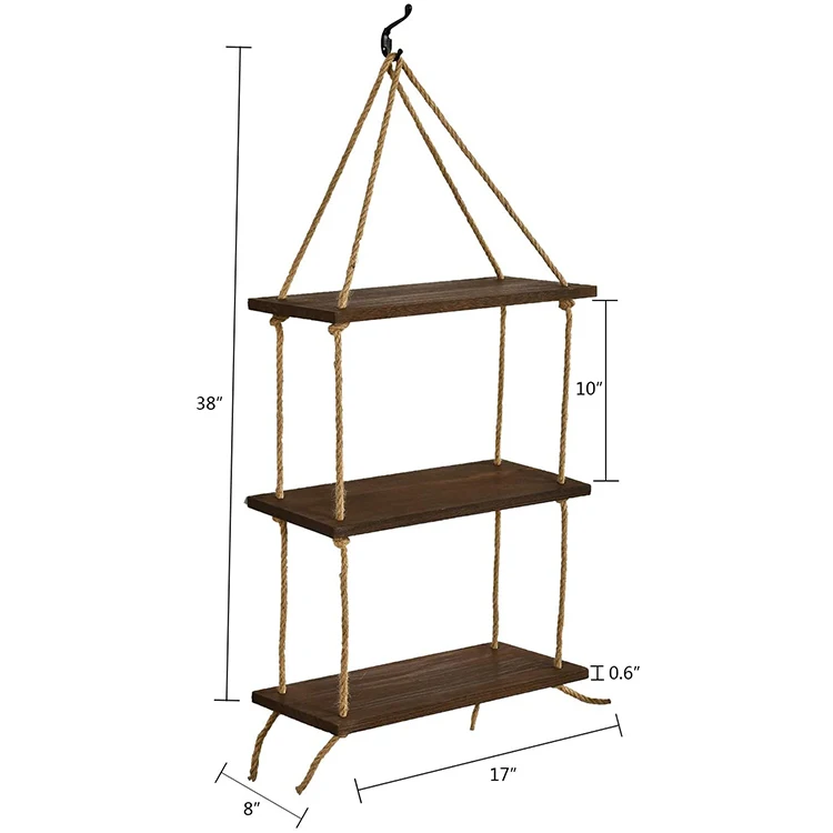 Multifunctional Storage Rack Wall Mounted Floating Wall Rope Shelves For Living Room