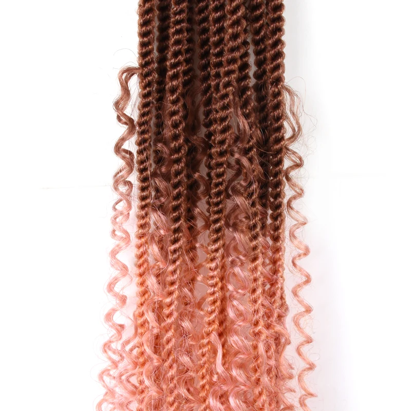 Rebecca Fashion Wholesale 26inch 24Strands 120G Curly Soft Freetress Bohemian Wavy Crochet Hair Goddess Faux Locs