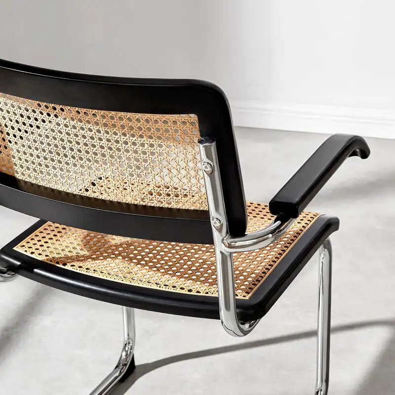 Marcel Breuer Cesca Replica Home Furniture Cadeiras Black Natural Rattan Cantilever Dining Room Chairs With Arms