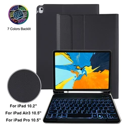 For iPad 8th Generation Keyboard Case 2020 10.2 Inch 7th Generation Air 3 Pro 10.5 Compatible With 7 Color Backlit