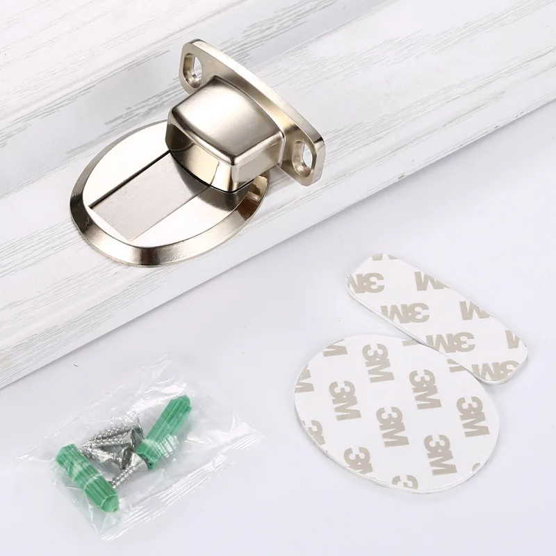 3M Adhesive No Drilling Floor Mount Magnetic Door Stopper - Invisible Magnetic Door Stops Wall Prop Hold Open Door Stop
