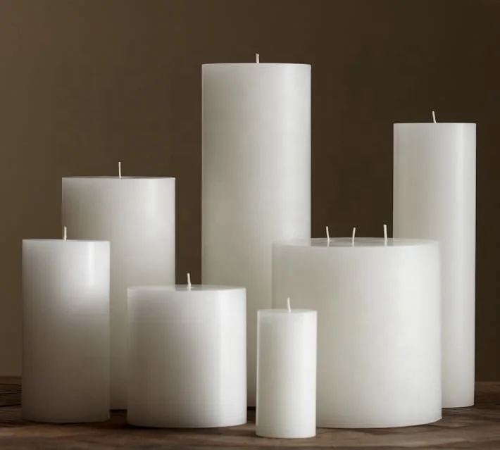 plain white candles
