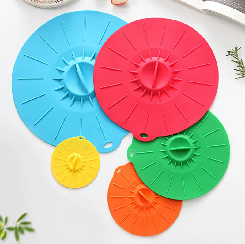 4 piece set Food Grade Universal Reusable bowl cover Flexible Silicone Pot Cover Lid sets