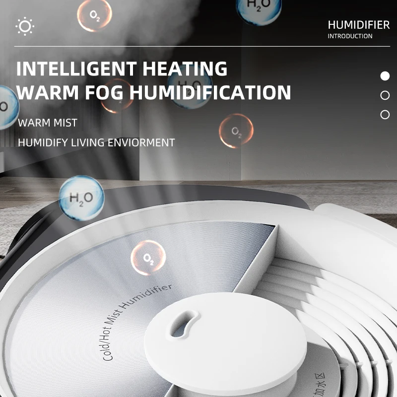 New Design Round Bucket Shaped Movable Water Tank Cool Warm Mist Ultrasonic Air Mist Humidifier