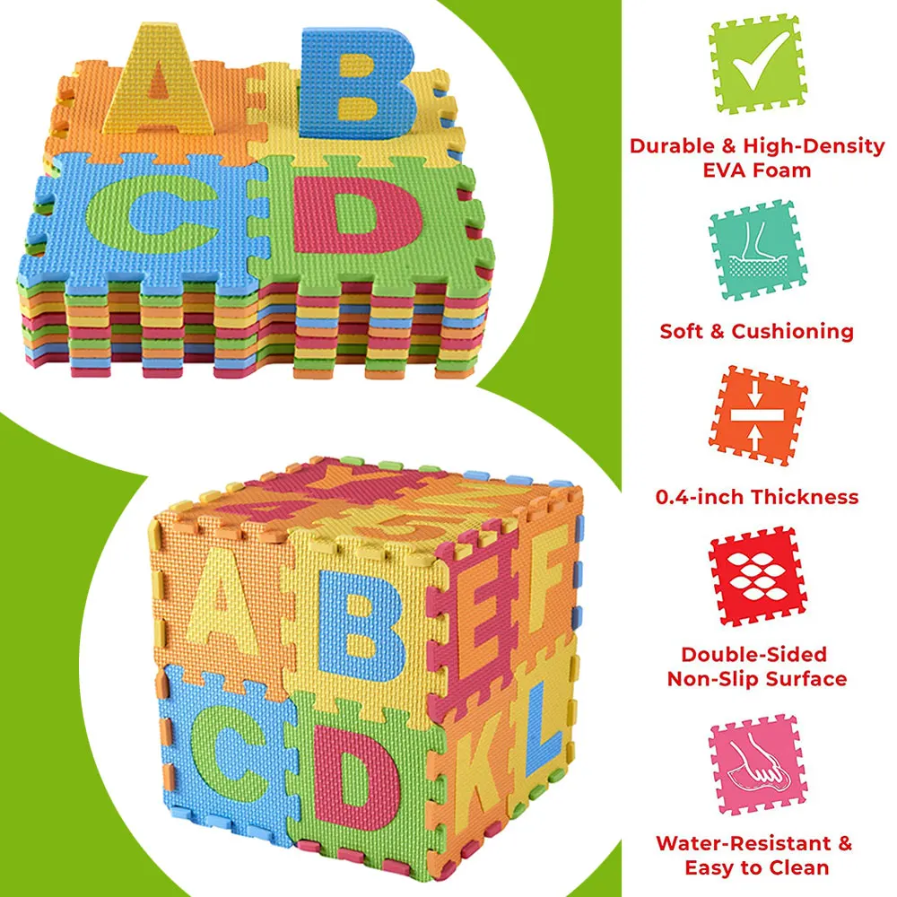 30*30cm  alphanumeric EVA foldable soft baby puzzle play  water proof mat ,For Babies Safety Game