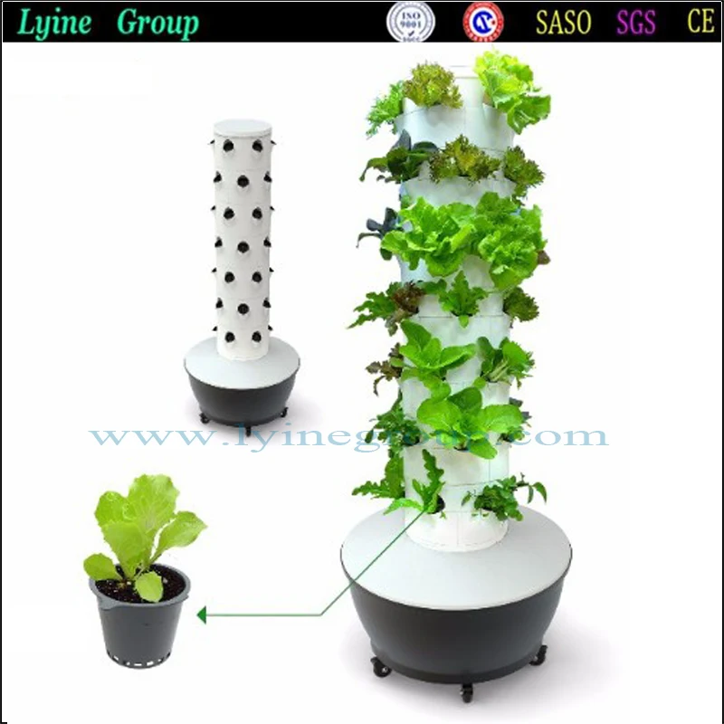 6x7 Hydroponic Vertical Grow Plant Tower Garden Soil-less Planting System For Vegetables and Herbs Indoor and Outdoor