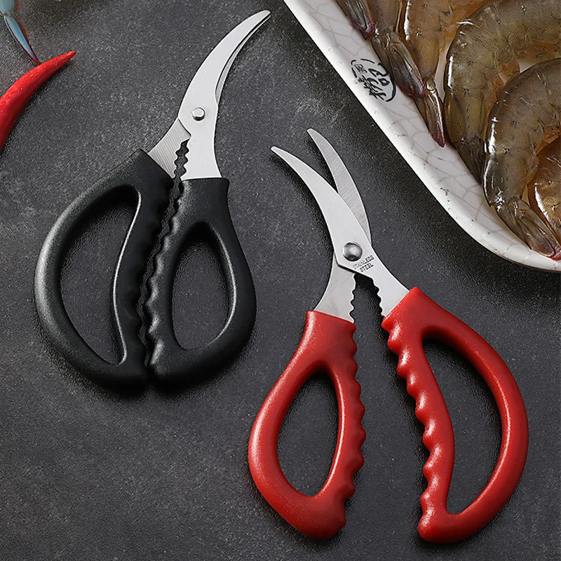 Stainless Steel Kitchen Scissors Shrimp Stripper Seafood Food Lobster Scissors Crab Shrimp Cutting Tijeras Tool