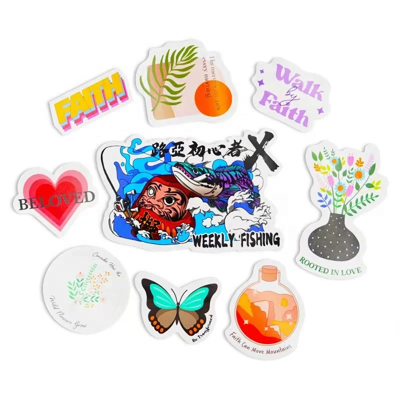 Printing UV Resist Vinyl Waterproof Durable Sticker PVC Weatherproof Self-Adhesive Die Cut Logo Custom Logo Label Stickers