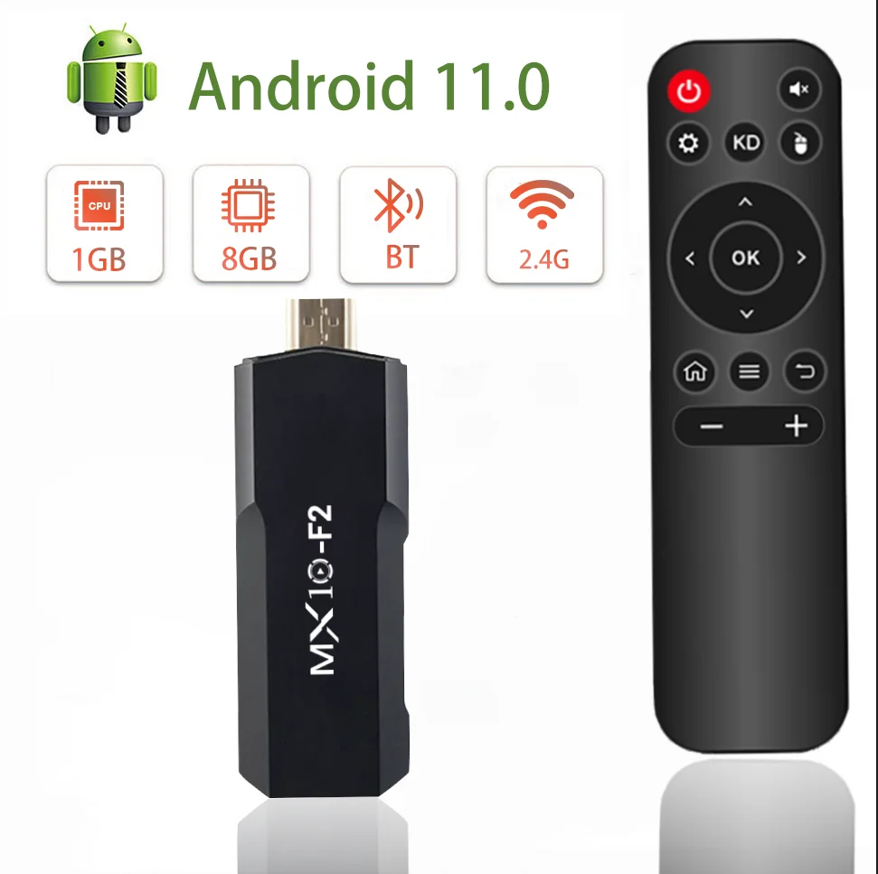 Newest Factory price F2 TV stick quad core supporting 2.4/5G dual wifi BT 4.0 and HDR 4K display Adroid 10.0 TV stick